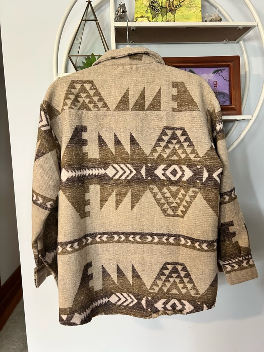 The Groovy Colorsstand Men’s Medium? Brown Tan Aztec Flannel Button Up Shirt - Picture 4 of 4